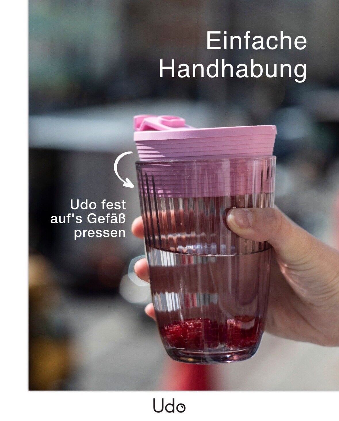 Udo Mehrwegdeckel Lieblingstasse wird zum To-go-Becher in Schwarz