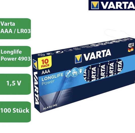 10x 10Pck Varta Longlife Power / HighEnergy 4903 AAA Micro LR03 1,5V BatterieBox
