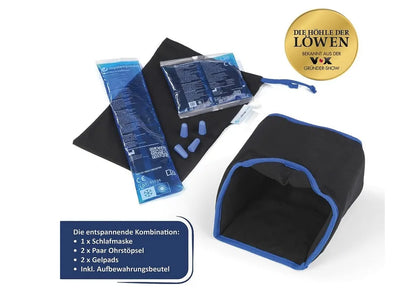 mysleepmask Schlafmaske Ohrstöpsel Gelpads Aufbewahrungsbeutel Migräne L/XL