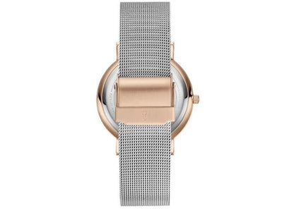 PAUL VALENTINE - ROSÉGOLD SILVER SUNRAY MESH 36MM DAMEN NEU 36461