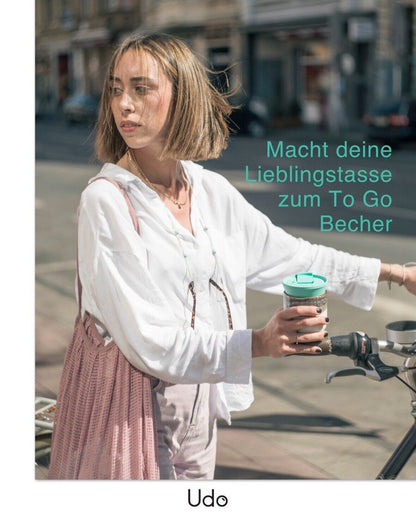 Udo Mehrwegdeckel Lieblingstasse wird zum To-go-Becher in Schwarz