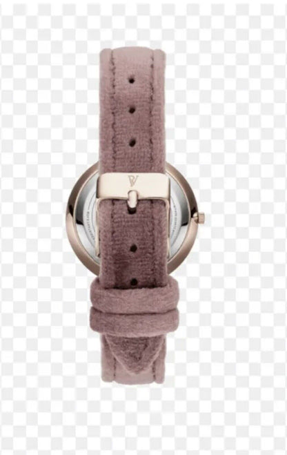 Paul Valentine Uhr Rosenholz 32mm Leder Armband neu mit Etikett 32149