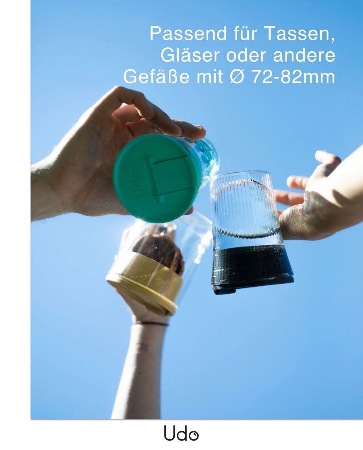 Udo Mehrwegdeckel Lieblingstasse wird zum To-go-Becher in Schwarz