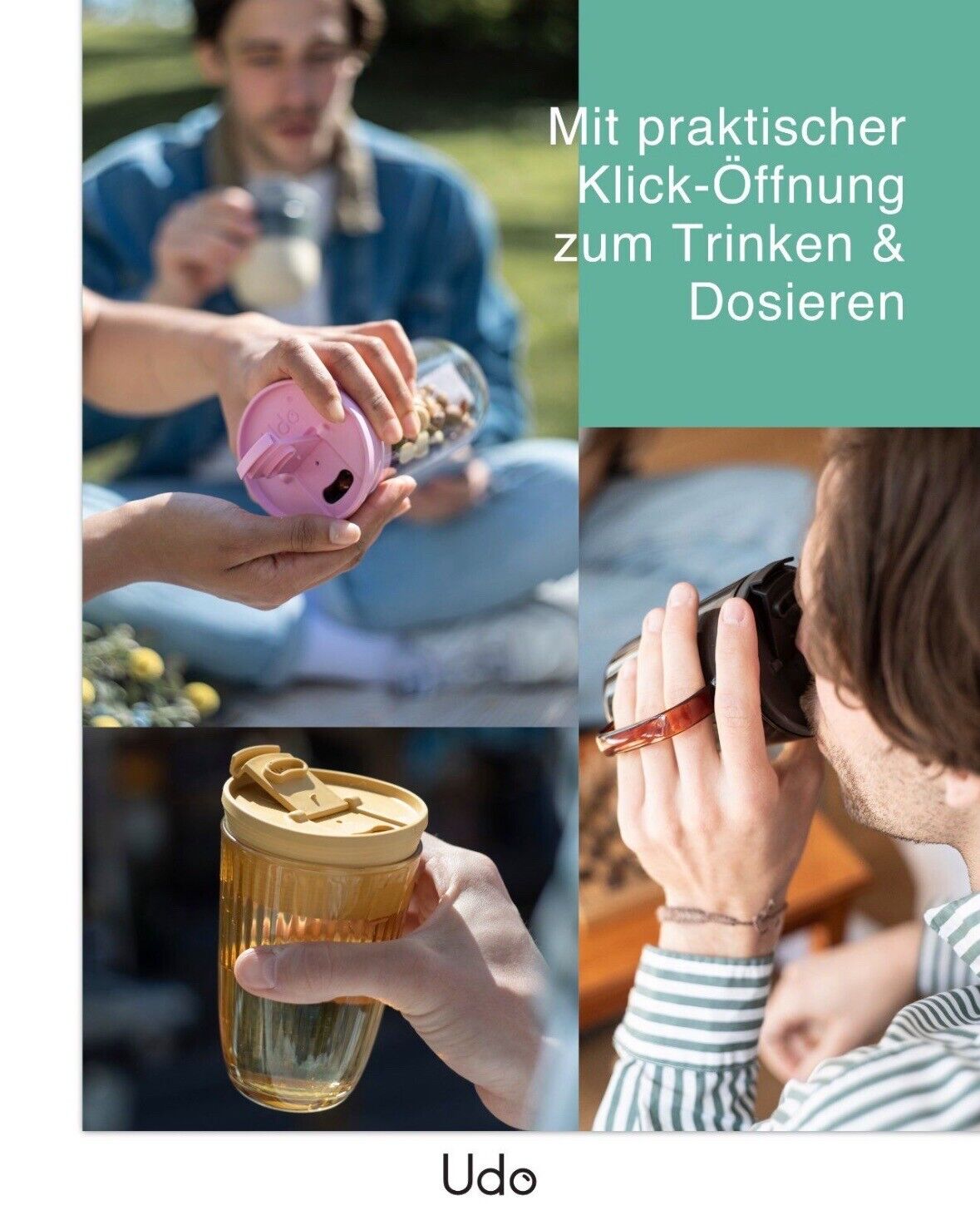 Udo Mehrwegdeckel Lieblingstasse wird zum To-go-Becher Farbe Grau