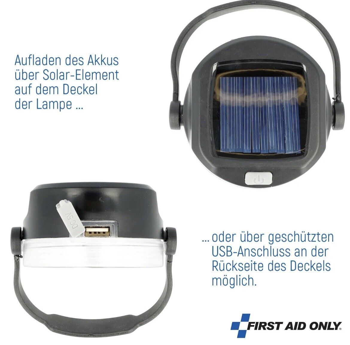 First Aid Only Notfalltasche Outdoor Lampe Erste Hilfe-Set Akku Solar