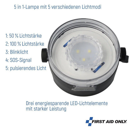 First Aid Only Notfalltasche Outdoor Lampe Erste Hilfe-Set Akku Solar