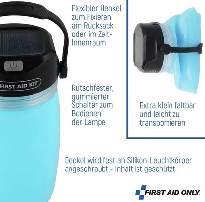 First Aid Only Notfalltasche Outdoor Lampe Erste Hilfe-Set Akku Solar