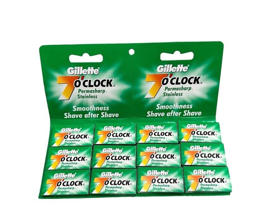 120 Gillette Klingen 7 o' clock Permasharp Stainless DE doppelseitige