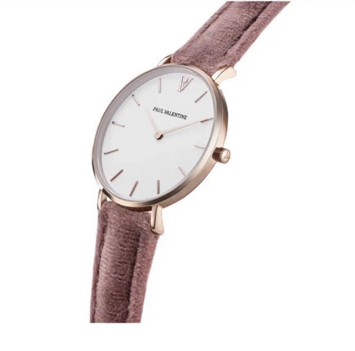 Paul Valentine Uhr Rosenholz 32mm Leder Armband neu mit Etikett 32149