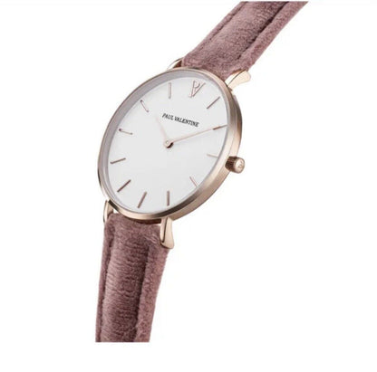 Paul Valentine Uhr Rosenholz 32mm Leder Armband neu mit Etikett 32149