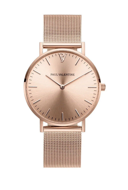 PAUL VALENTINE Uhr - MELROSE MESH - roségold  38 MM 38411